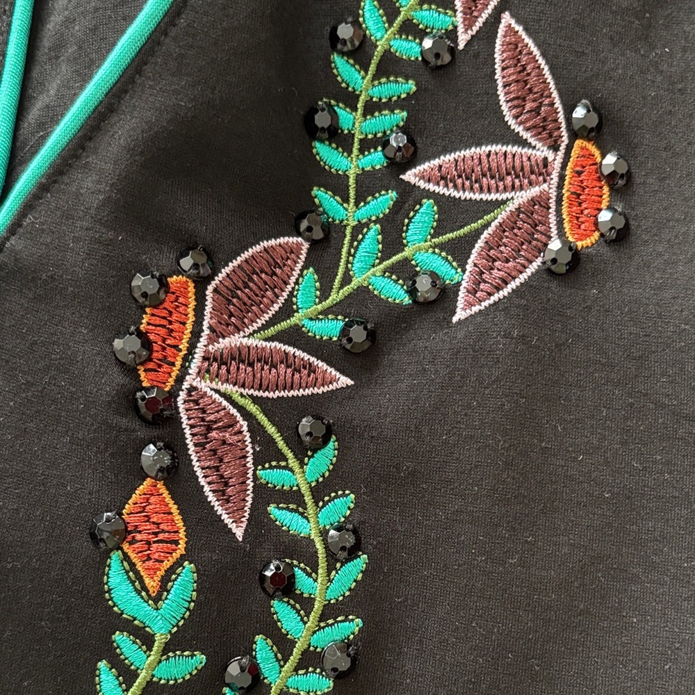Double D Ranch Black Trousers with Teal Highlights - Picture 11 of 11